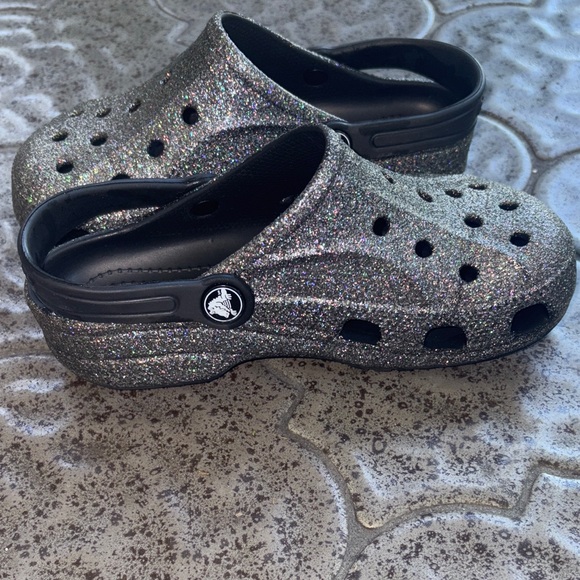 CROCS Kids Glittery Clogs - Silver - Picture 2 of 12